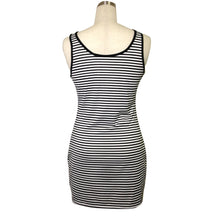 Women Casual Dress Sexy Bandage Bodycon Sleeveless Stripe Party Beach Mini Dress vestidos femininos IMY66