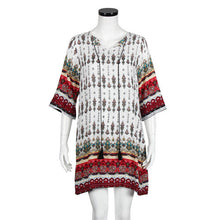 Women Casual Dress Bohemia Sexy V Neck Floral Print Long Sleeve Loose Beach Party Mini Dress vestidos femininos IMY66