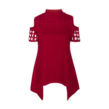 Women Casual Short Sleeve T-Shirt Tops Sexy Hollow Backless Irregular Tee Shirts femme camiseta mujer IMY66