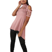 Women Casual Short Sleeve T-Shirt Tops Sexy Hollow Backless Irregular Tee Shirts femme camiseta mujer IMY66