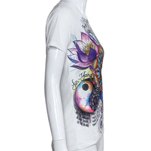 Women Casual T-Shirts Totem Printed O-neck Short Sleeve Tops Loose Tees Shirt Female harajuku IMY66