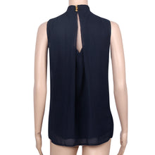 Women Chiffon Blouse Ladies Casual Back Hollow Sleeveless Shirt Blouses Tops blusas feminina IMY66