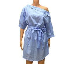 Women Dress Sexy Half Sleeve Striped Off Shoulder Casual Tie WaisT-Shirt Dress Vestidos femininos IMY66