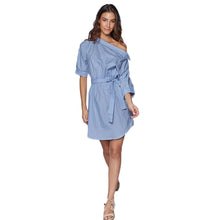 Women Dress Sexy Half Sleeve Striped Off Shoulder Casual Tie WaisT-Shirt Dress Vestidos femininos IMY66