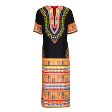 Women Dress Short Sleeve Irregular African Print Dress Casual Straight Print Kaftan Dress vestidos femininos IMY66