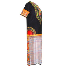 Women Dress Short Sleeve Irregular African Print Dress Casual Straight Print Kaftan Dress vestidos femininos IMY66