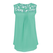 Women Lace Crochet Splice Chiffon Blouse Casual Sleeveless Vest Tops Blouses Tank Top blusa feminino IMY66