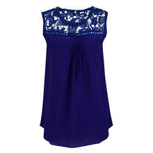 Women Lace Crochet Splice Chiffon Blouse Casual Sleeveless Vest Tops Blouses Tank Top blusa feminino IMY66