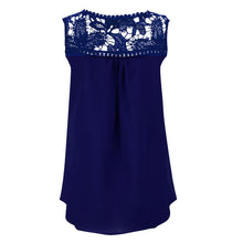 Women Lace Crochet Splice Chiffon Blouse Casual Sleeveless Vest Tops Blouses Tank Top blusa feminino IMY66