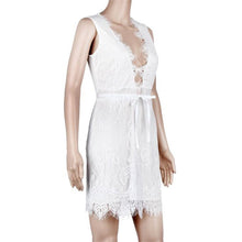 Women Lace Dress Women's Sexy Deep V Neck Bodycon Lace Evening Party Short Mini Dress Vestidos femininos IMY66