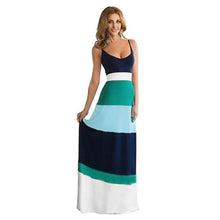 Women Long Dresses Boho Sexy Spaghetti Strap Striped Party Maxi Dress vestidos femininos Plus Size IMY66