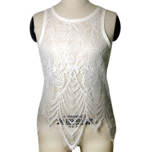 Summmer Style Women Sexy Lace Crochet Crop Tops Hollow Vest Tank Top Casual Sleeveless Tank Tops White IMY66