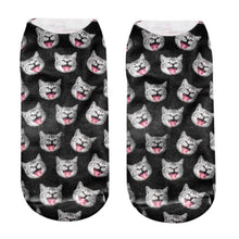 Super Lovely Socks For Girls Women 3D Printed Animal Casual Socks Cute Cat Unisex Low Cut Ankle Socks calcetines mujer IMY66