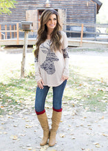 Vintage Boho Womens T-Shirts blusa Elk Deer Printing Long Sleeve Tops Pullover T-Shirt camisetas mujer IMY66