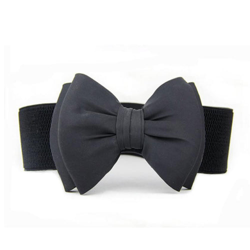 Top Women Bowknot Elastic Wide Stretch Buckle Waistband Waist Belt Luxury Lady Girdle Accessory IMY66