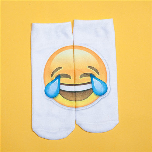 Socks Female 3D Printing Women Sock Unisex Emoji Pattern Meias Cute Feminina Funny Low Ankle Hosiery IMY66
