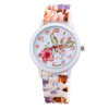 Top Popular Casual Women Silicone Flower Printed Jelly s Analog Quartz Wrist Watch Female Clock IMY66
