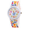Top Popular Casual Women Silicone Flower Printed Jelly s Analog Quartz Wrist Watch Female Clock IMY66