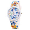 Top Popular Casual Women Silicone Flower Printed Jelly s Analog Quartz Wrist Watch Female Clock IMY66