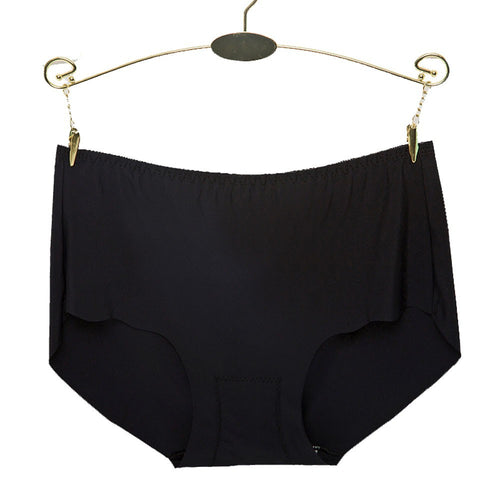 Ultra-thin Women Seamless Underwear Sexy Invisible High Waist Underwear Briefs Thong Ice Silk Crotch Underpants Panties IMY66