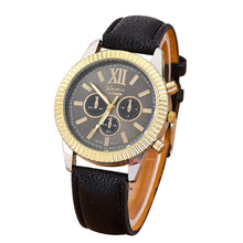 Unisex Casual Faux Leather Band Watches Men Women s Three Eyes Gold Analog Quartz Vogue Wrist Watch relojes Clocks IMY66