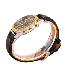 Unisex Casual Faux Leather Band Watches Men Women s Three Eyes Gold Analog Quartz Vogue Wrist Watch relojes Clocks IMY66