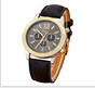 Unisex Casual Faux Leather Band Watches Men Women s Three Eyes Gold Analog Quartz Vogue Wrist Watch relojes Clocks IMY66