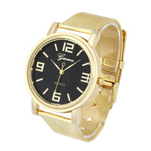 Unisex Casual Watches Women Men Luxury Simple Stainless Steel Gold Mesh Quartz Wrist Watch relojes Clocks Hours IMY66