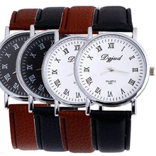 Unisex Classic Luxury Neutral Faux PU Leather Casual Watch Analog Quartz Wrist Watch For Men Women IMY66