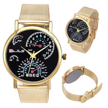 Unisex Contracted Luxury Gold Stainless Steel Band Watches Men Women Three Eyes Analog Quartz Watch IMY66
