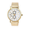 Unisex Contracted Luxury Gold Stainless Steel Band Watches Men Women Three Eyes Analog Quartz Watch IMY66
