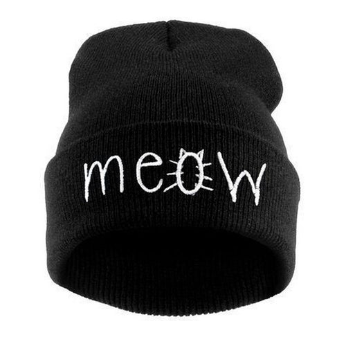 Unisex Outdoor s Knited Cartoon MEOW Beanie Hat And Snapback Men And Women Hiphop Cap Beanie Snapback IMY66