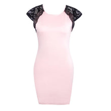 Vestidos Femininos Casual Dress Women Lace Floral Patchwork Short Sleeve Party Evening Mini Dress IMY66