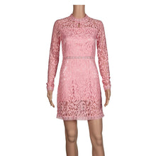 Vestidos Women Sexy Lace Club Dress O-Neck Sleeve Pink Evening Party Dresses Vestido de festa Brasil Trend IMY66