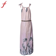 Vestidos de festa Sexy Women Chiffon Split Printed Maxi Dress Party Evening Long Dresses branco IMY66