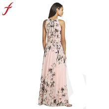Vestidos de festa Sexy Women Chiffon Split Printed Maxi Dress Party Evening Long Dresses branco IMY66