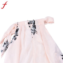 Vestidos de festa Sexy Women Chiffon Split Printed Maxi Dress Party Evening Long Dresses branco IMY66