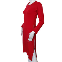 Vestidos femininos Women Dress Long Sleeve O Neck Side Split Zipper Up Slim Fit Bodycon Bandage Party Dress IMY66