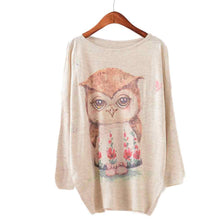 Vintage Womens Knitted Sweater Casual Long Sleeve Printed Loose Knitwear Tops Jumper Tops Pullover pull femme IMY66