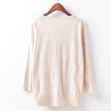 Vintage Womens Knitted Sweater Casual Long Sleeve Printed Loose Knitwear Tops Jumper Tops Pullover pull femme IMY66