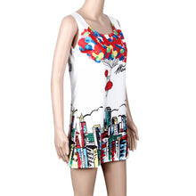 Vintage Boho Women Casual Dress Ladies 3D Pattern Sleeveless Mini Beach Tank Vest Dress vestidos femininos IMY66