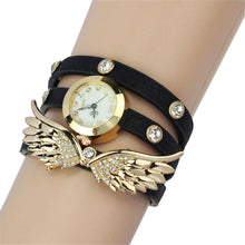 Vintage Bracelet Watches Women Casual PU Leather Strap Angel Wing Rivet Watch Wristwatch Women Relogio Feminino Sale IMY66