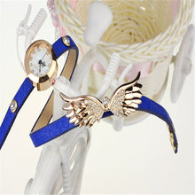 Vintage Bracelet Watches Women Casual PU Leather Strap Angel Wing Rivet Watch Wristwatch Women Relogio Feminino Sale IMY66