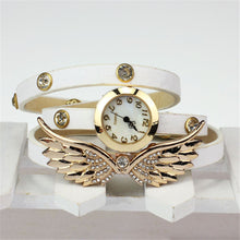 Vintage Bracelet Watches Women Casual PU Leather Strap Angel Wing Rivet Watch Wristwatch Women Relogio Feminino Sale IMY66