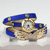 Vintage Bracelet Watches Women Casual PU Leather Strap Angel Wing Rivet Watch Wristwatch Women Relogio Feminino Sale IMY66