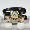Vintage Bracelet Watches Women Casual PU Leather Strap Angel Wing Rivet Watch Wristwatch Women Relogio Feminino Sale IMY66