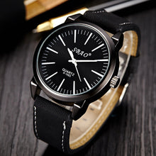 Vintage Classic Mens Watches Waterproof Faux Leather Black Case Strap s Quartz Army Watch IMY66