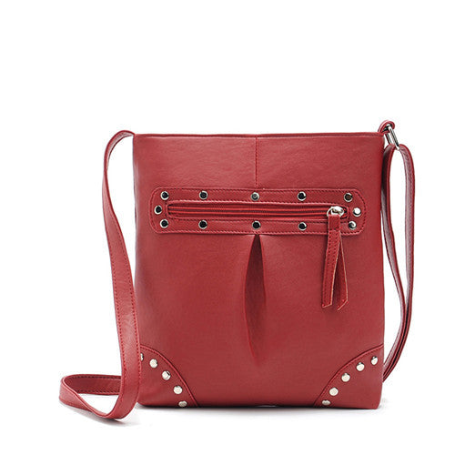 Vintage Crossbody Bag For Women Ladies Handbag PU Leather Rivet Satchel Crossbody Shoulder Messenger Bag bolsas feminina IMY66