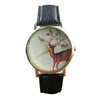 Vintage Deer Cartoon Watch PU Leather Strap Band Quartz Wrist Watch Dress Watches For women men relogios IMY66