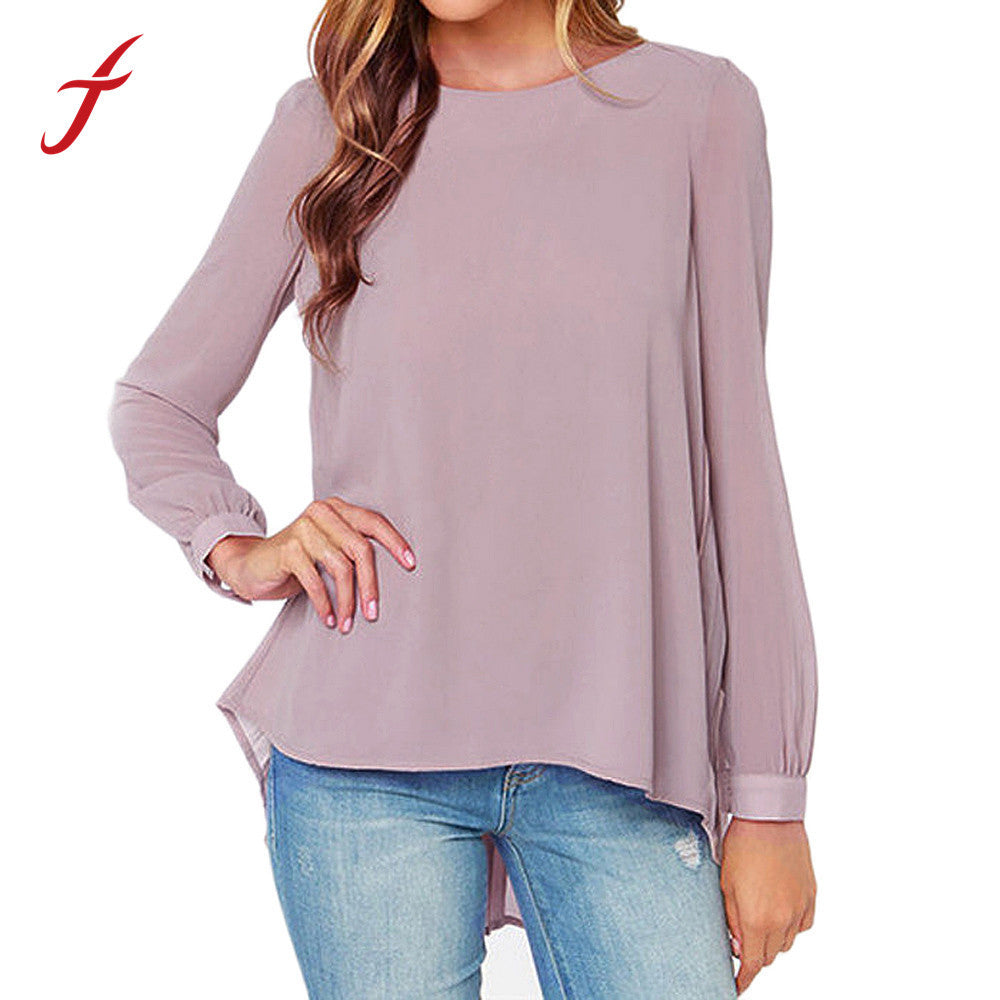 Vintage European Style Women Office Shirts Clothing Long Sleeve Chiffon Pleated Back Blouse Tops roupas femininas IMY66